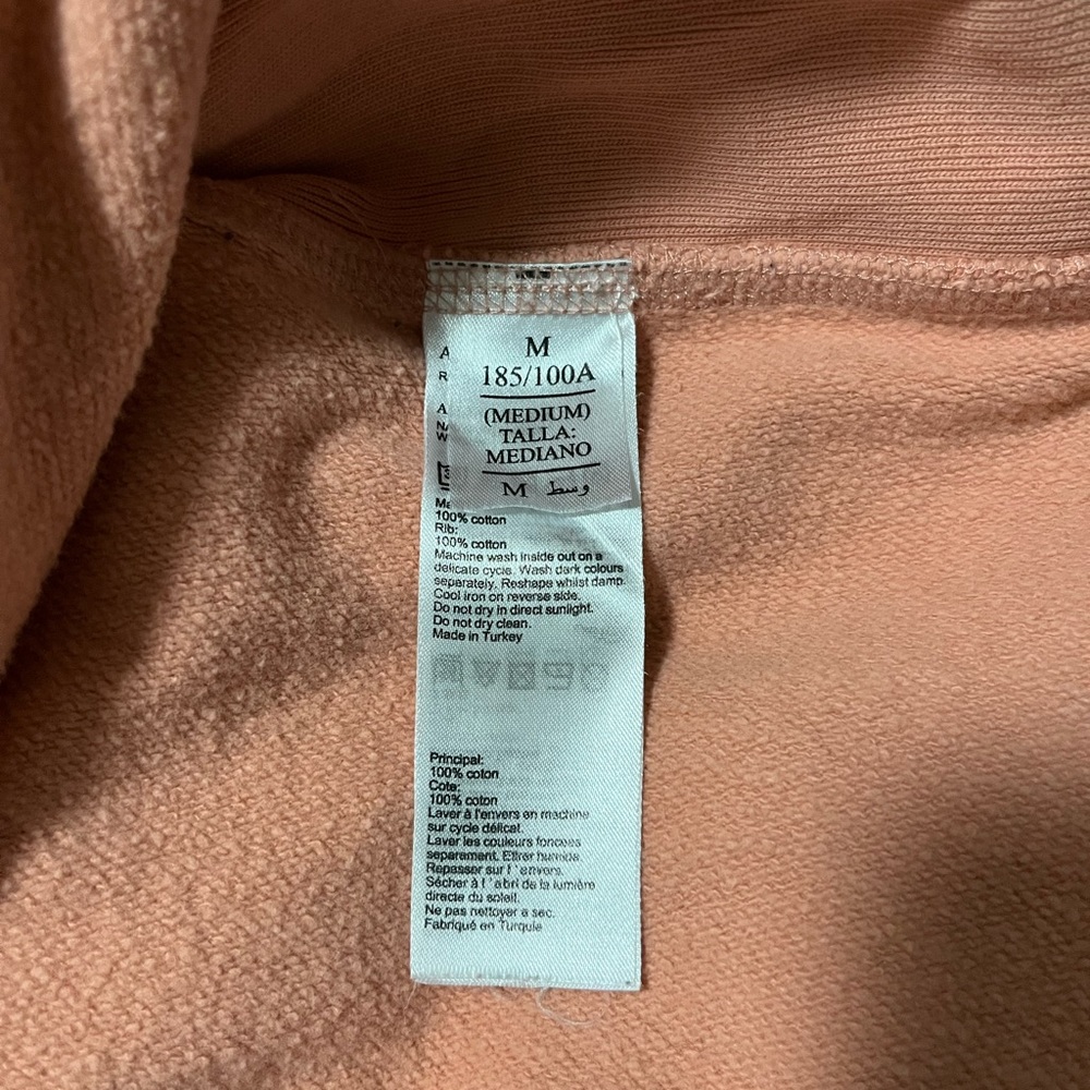All Saints Navarre Cropped Sweatshirt. Apricot. Size Medium. - Picture 10 of 11